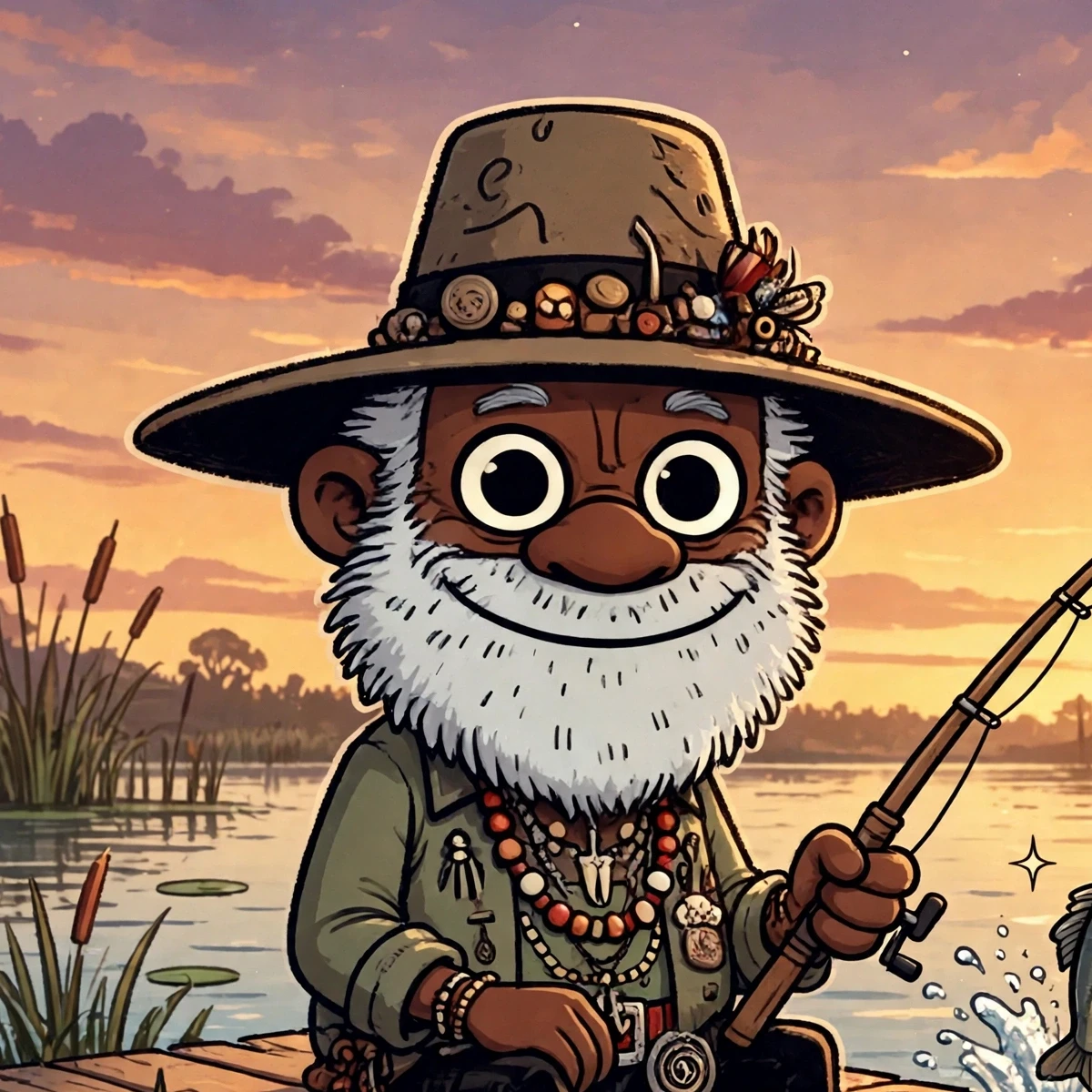 Unkle Dukee, the mascot of Unkle Dukee's Fishin'!